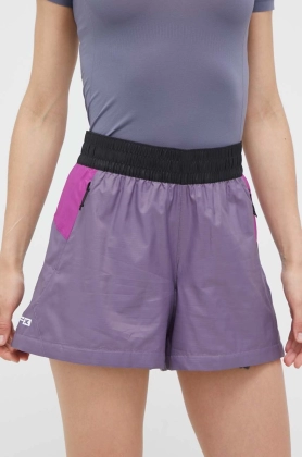 The North Face pantaloni scurti outdoor TNF X culoarea violet, modelator, high waist