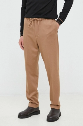 Tiger Of Sweden pantaloni barbati, culoarea maro, drept