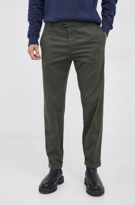 Tiger Of Sweden Pantaloni barbati, culoarea verde, model drept