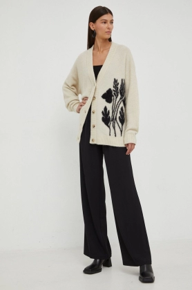 Tiger Of Sweden pulover de lana femei, culoarea bej, calduros