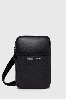 Tommy Jeans husa de piele telefon culoarea negru