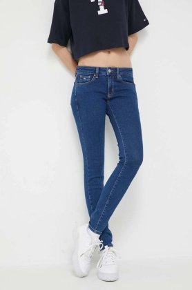 Tommy Jeans jeansi Sophie femei, culoarea albastru marin