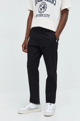 Tommy Jeans pantaloni barbati, culoarea negru, drept