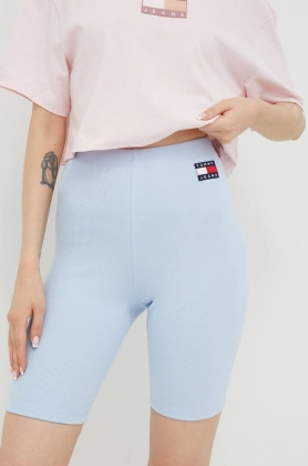 Tommy Jeans pantaloni scurti femei, cu imprimeu, high waist