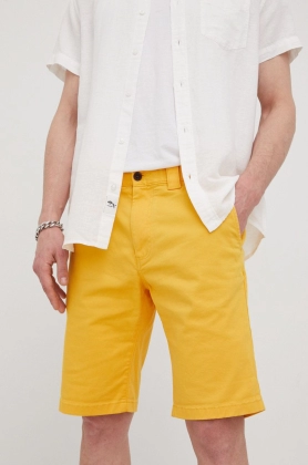 Tommy Jeans pantaloni scurti Scanton barbati, culoarea galben
