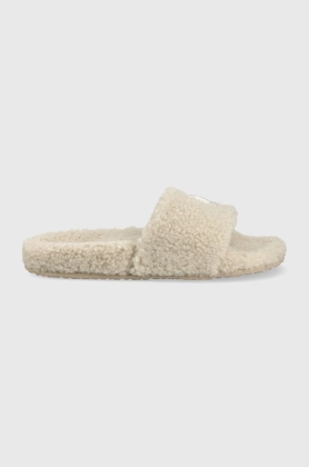 Tommy Jeans papuci de casa Tommy Jeans Warm Slipper culoarea bej