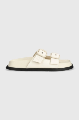 Tommy Jeans papuci FANCY SANDAL femei, culoarea bej, EN0EN02136