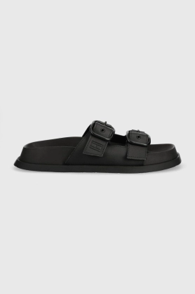 Tommy Jeans papuci FANCY SANDAL femei, culoarea negru, EN0EN02136