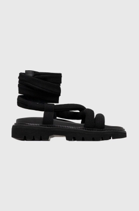 Tommy Jeans sandale CHUNKY SANDAL femei, culoarea negru, cu platforma, EN0EN02073