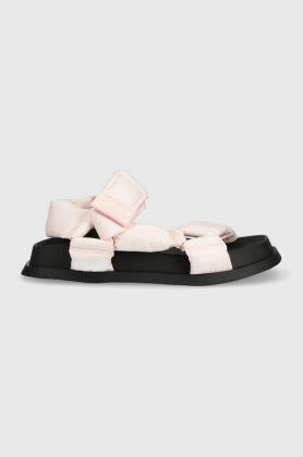 Tommy Jeans sandale NEW SANDAL WMNS femei, culoarea roz, EN0EN02135