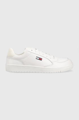 Tommy Jeans sneakers din piele Tommy Jeans City Leather Cupsole , culoarea alb