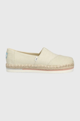 Toms espadrile Alpargata Platform Rope culoarea bej