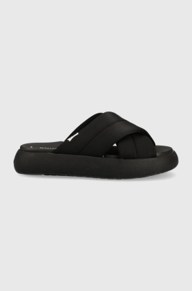 Toms papuci Alpargata Mallow femei, culoarea negru, cu platforma