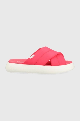 Toms papuci Alpargata Mallow femei, culoarea roz, cu platforma