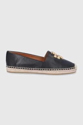 Tory Burch espadrile de piele Eleanor Espadrille culoarea negru