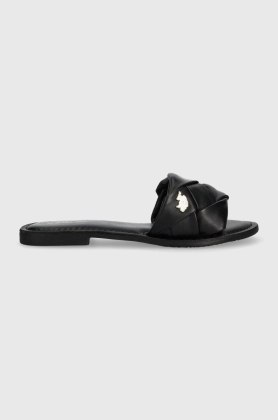 U.S. Polo Assn. slapi de piele LINDA femei, culoarea negru, LINDA003D