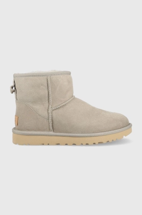 UGG cizme de zapada din piele intoarsa W Classic Mini Ii culoarea gri