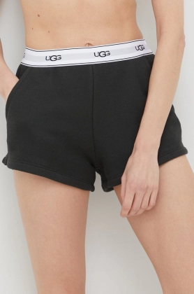 UGG pantaloni scurti de pijama femei, culoarea negru