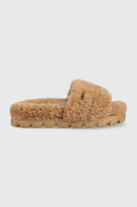UGG papuci de lana W Cozetta Curly culoarea maro