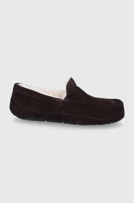 UGG Papuci din piele intoarsa Ascot culoarea maro