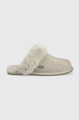 UGG papuci din piele intoarsa W Scuffette Ii culoarea gri