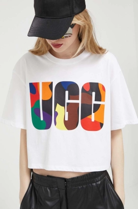 UGG tricou din bumbac culoarea alb