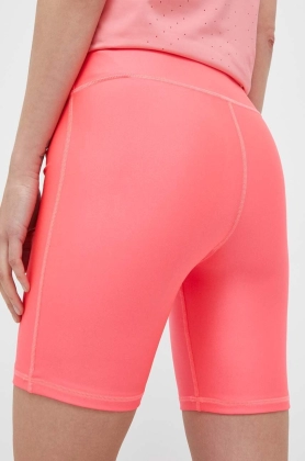 Under Armour pantaloni scurti de antrenament femei, culoarea roz, neted, high waist