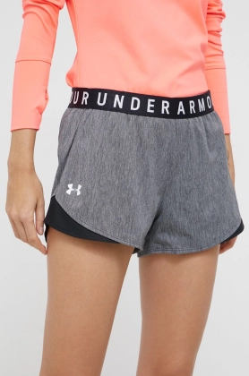 Under Armour pantaloni scurti de antrenament Play Up Twist 3.0 femei, culoarea negru, neted, medium waist