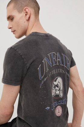 Unfair Athletics tricou din bumbac culoarea gri, cu imprimeu