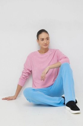 United Colors of Benetton bluza femei, culoarea roz, neted