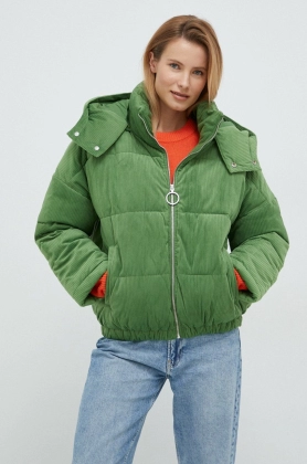 United Colors of Benetton geaca femei, culoarea verde, de iarna