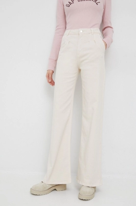 United Colors of Benetton jeansi femei, culoarea bej, high waist