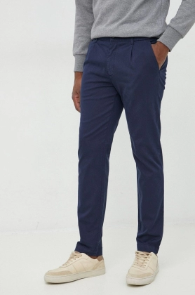 United Colors of Benetton pantaloni barbati, culoarea albastru marin, drept
