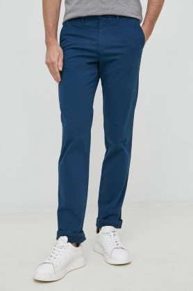 United Colors of Benetton pantaloni barbati, culoarea albastru marin, mulata