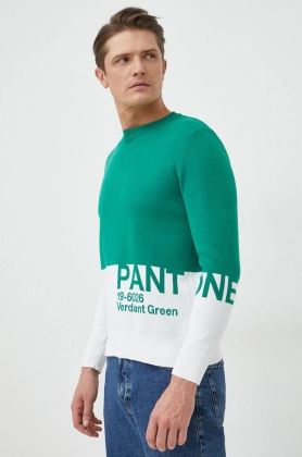 United Colors of Benetton pulover barbati, culoarea verde, light