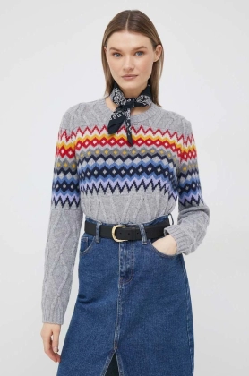 United Colors of Benetton pulover de lana femei, culoarea gri