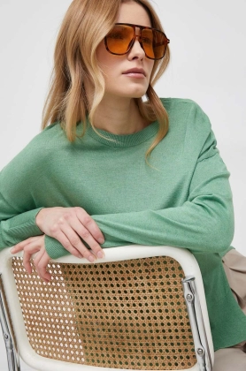 United Colors of Benetton pulover din amestec de lana femei, culoarea verde, light