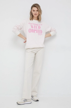United Colors of Benetton pulover din amestec de lana X Pantone femei, culoarea roz,