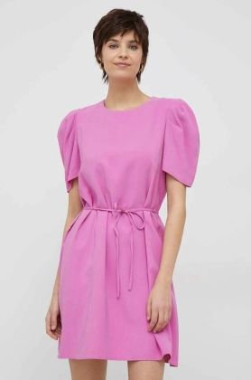 United Colors of Benetton rochie culoarea roz, mini, drept