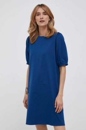 United Colors of Benetton rochie din bumbac culoarea albastru marin, mini, drept