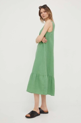 United Colors of Benetton rochie din in culoarea verde, midi, drept