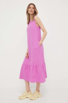 United Colors of Benetton rochie din in culoarea violet, midi, oversize