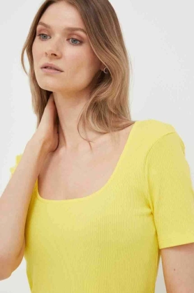 United Colors of Benetton tricou femei, culoarea galben