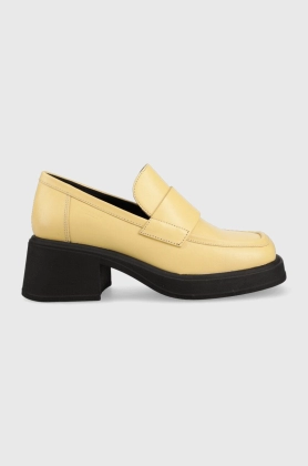 Vagabond pantofi de piele DORAH femei, culoarea galben, cu toc drept, 5542.001.15