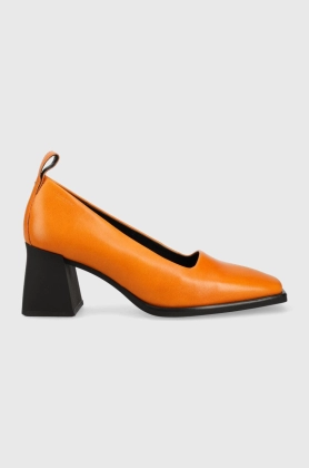 Vagabond pantofi de piele HEDDA culoarea portocaliu, cu toc drept, 5303.101.44
