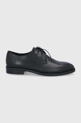Vagabond Pantofi de piele Percy barbati, culoarea negru