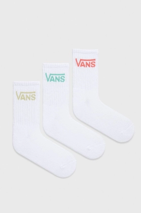 Vans sosete 3-pack femei, culoarea alb