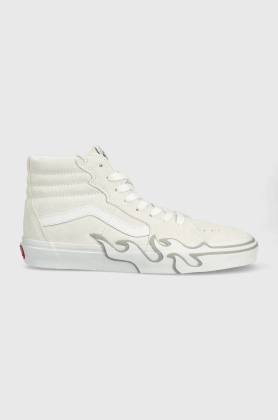 Vans tenisi din piele intoarsa SK8-Hi Flame culoarea alb