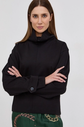 Victoria Beckham Bluza femei, culoarea negru, material neted