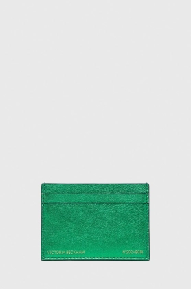 Victoria Beckham husa din piele pentru carduri femei, culoarea verde